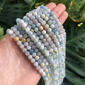 aquamarine 6mm round gemstone beads natural