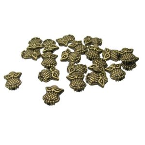 bronze owl beads