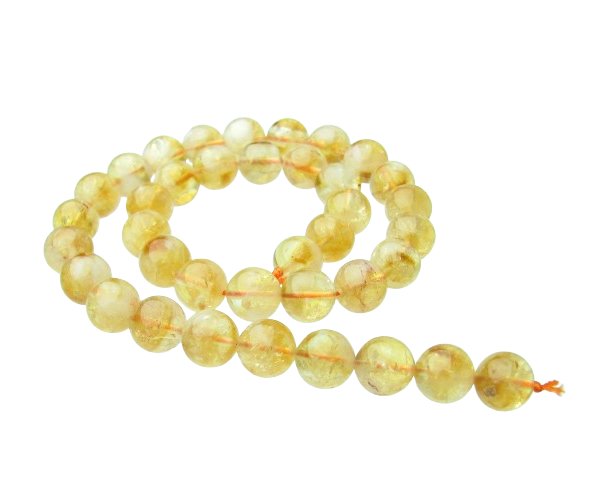 Citrine Gemstone Round Beads – 10mm [strand] - My Beads