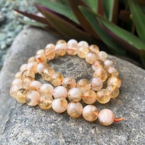 citrine round gemstone beads 8mm natural crystals australia