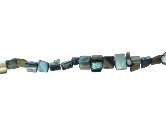 blue shell cube nugget beads