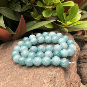 dyedaquamarine10mmroundbeads4 aquamarine gemstone beads 10mm