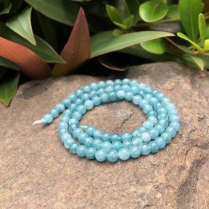 aquamarine 4mm round beads