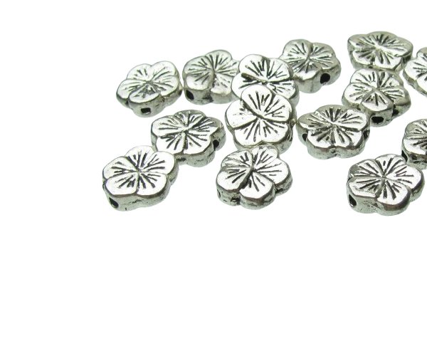 silver flower spacer beads