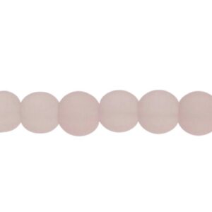 frosted pink glass beads
