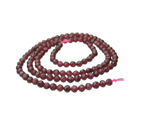 garnet 3mm faceted gemstone beads