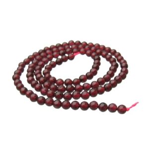 garnet 3mm round gemstone beads Australia