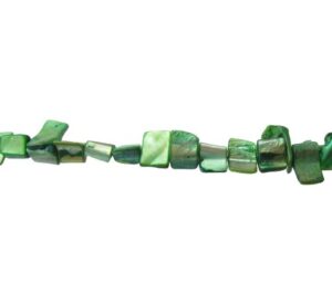 green shell cube nugget beads