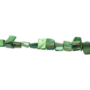 green shell cube nugget beads