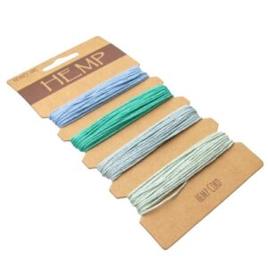 natural hemp beading cord green and blue