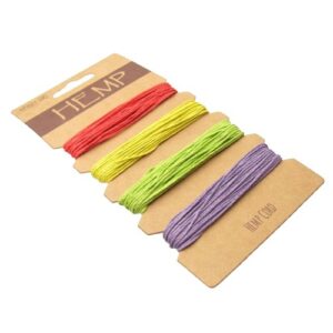 natural hemp beading cord bright colours