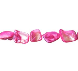 bright pink shell nugget beads natural