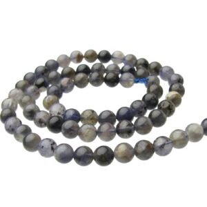 iolite natural crystals beads 6mm round