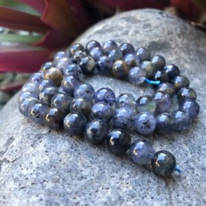 iolite 8mm round beads natural