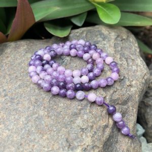 lepidolite 4mm round gemstone beads
