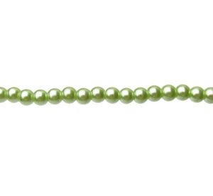 lime green glass pearls 6mm