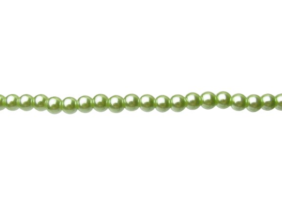 lime green glass pearls 6mm