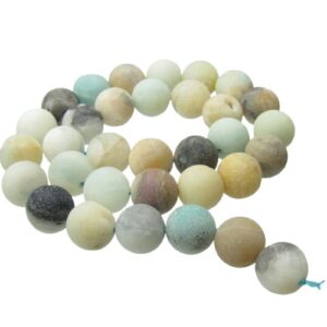 matte amazonite 12mm round gemstone beads