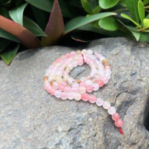 matte watermelon quartz 4mm round beads