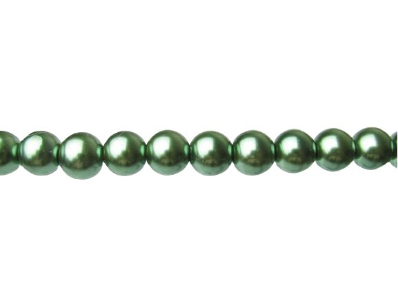 mid green glass pearls beads 12mm