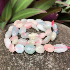 morganite nugget gemstone beads natural crystals