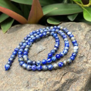 natural lapis lazuli gemstone round beads 4mm