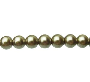 olive glass pearls round 12mm