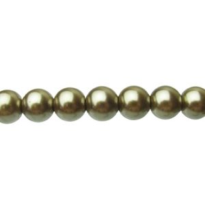 olive glass pearls round 12mm