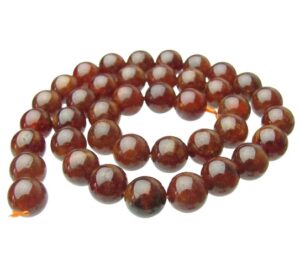 orange garnet natural crystals beads 10mm