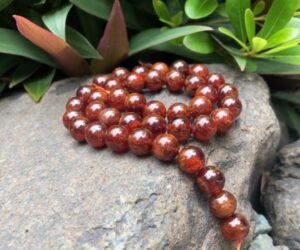 orange garnet natural crystals beads 10mm