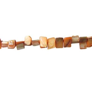 orange shell cube nugget beads