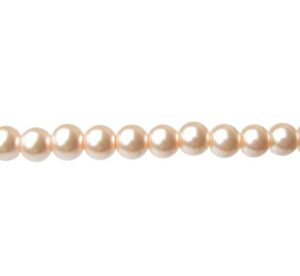 peach glass pearl beads 10mm strand