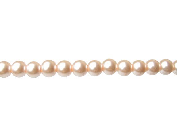 peach glass pearl beads 10mm strand
