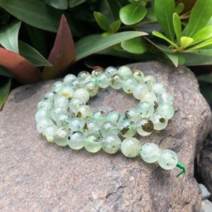 prehnite gemstone round beads 8mm natural crystals