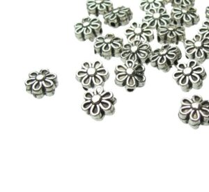 silver flower spacer beads