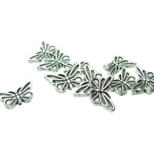silver butterfly beads