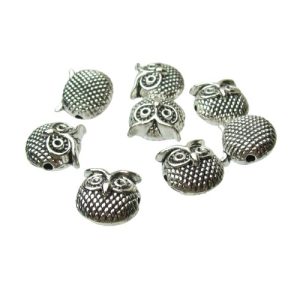 silver owl beads