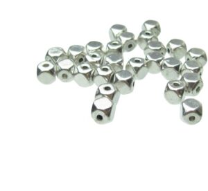 silver cube beads