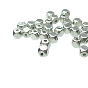 silver cube beads
