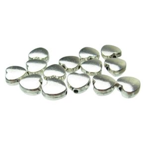 silver heart beads