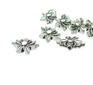 silver lotus flower beads