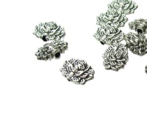 silver lotus flower spacer beads