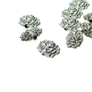 silver lotus flower spacer beads