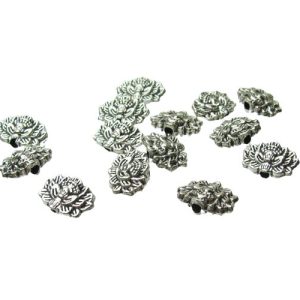 silver lotus flower spacer beads