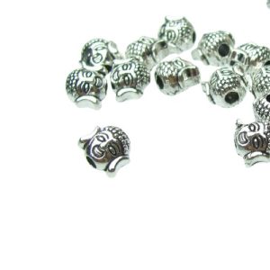 silver buddha beads