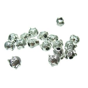 silver buddha beads