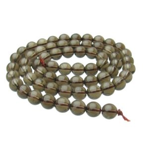 smoky quartz 6mm round gemstone beads natural crystals