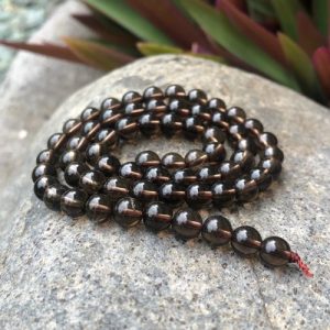smoky quartz 6mm round gemstone beads natural crystals