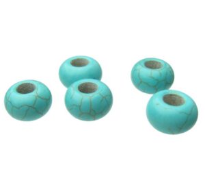turquoise large hole rondelle beads