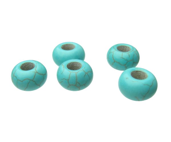 turquoise large hole rondelle beads